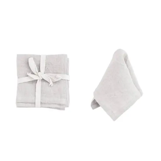 Hello Honey&reg; 10" Square Stonewashed Linen Cocktail Napkins, 4ct. Ivory {9}