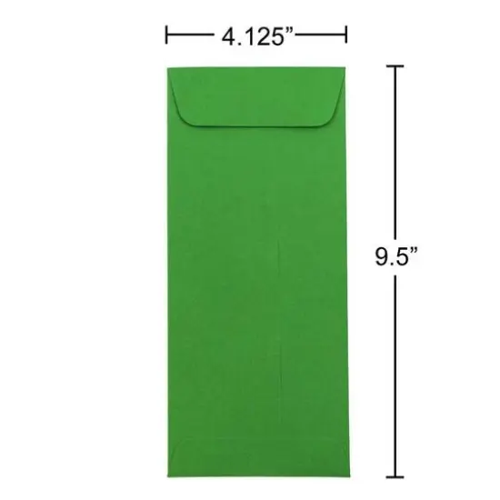 JAM Paper 4.125" x 9.5" Policy Business Colored Envelopes, 50ct. Green {6}