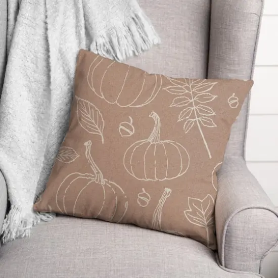Dusty Rose Fall Pattern Throw Pillow {4}