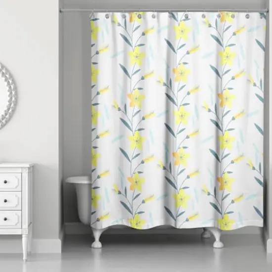 Spring Pattern Shower Curtain White {1}