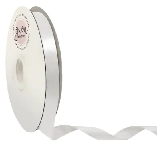 Gwen Studios Single Faced Satin Ribbon White {1}