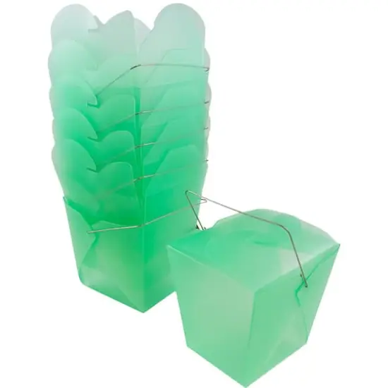 JAM Paper Green Large Plastic Chinese Takeout Container, 6ct. {5}