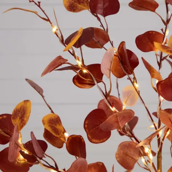 5ft. Pre-Lit LED Autumn Eucalyptus Artificial Fall Tree {6}