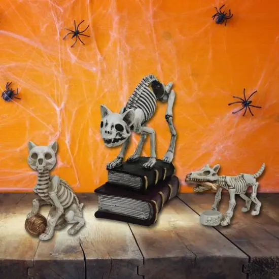4.5" Skeleton Dog with Bone & Food Bowl Tabletop D&eacute;cor by Ashland&reg; {3}