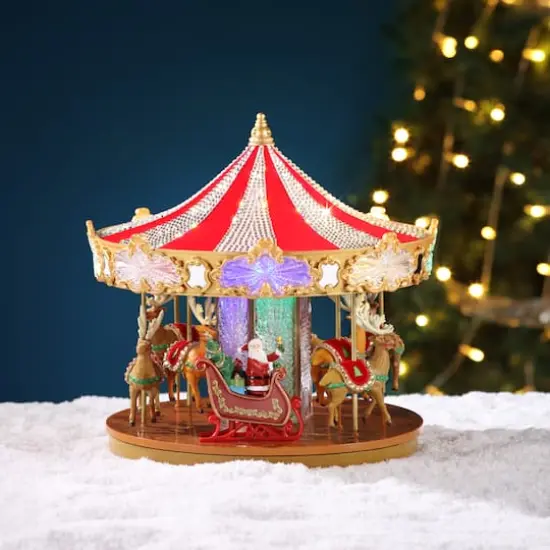 Mr. Christmas 12" Animated Crystal Very Merry Carousel {3}