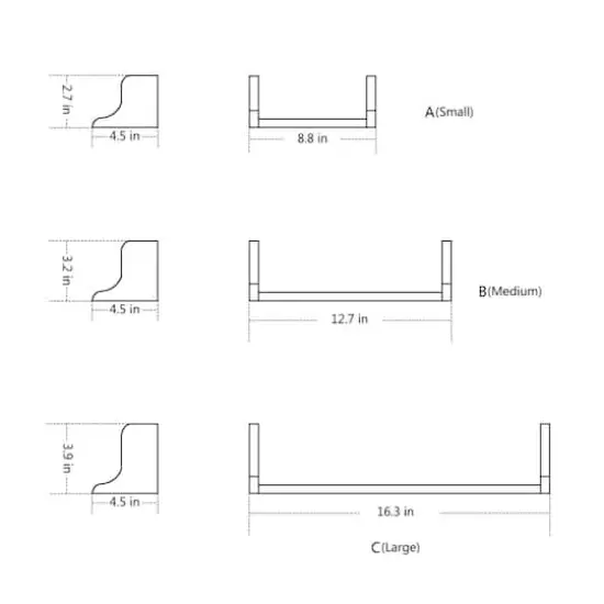 NEX&trade; Pale Yellow Rustic Wood Floating Shelves Set with Metal Brackets {3}