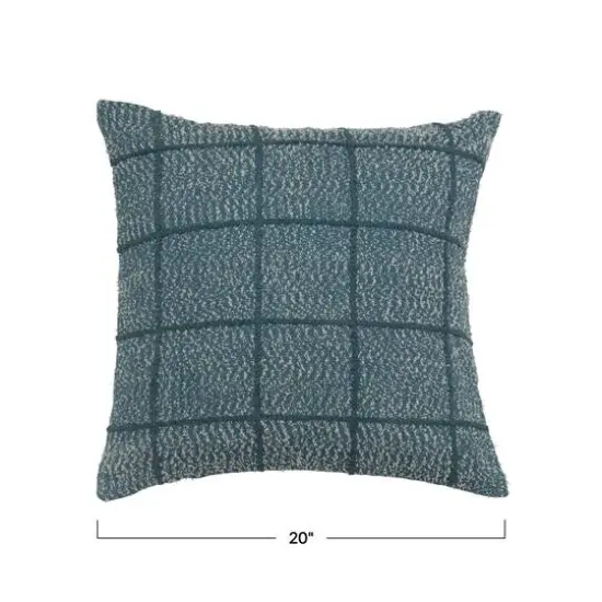 Hello Honey&reg; Blue Grid Embroidered Throw Pillow {4}