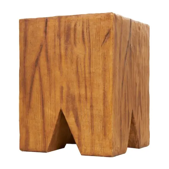 18" Brown Block Outdoor Accent Table {4}
