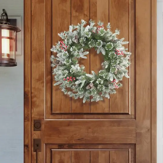 24" Pinecones & Berries Decorated Wreath {4}