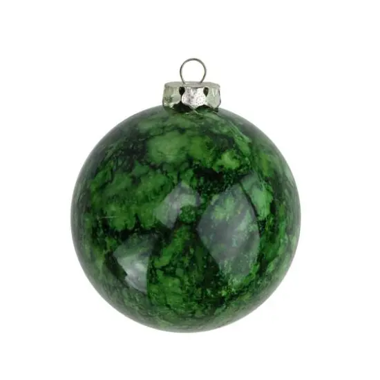 4ct Marbled Green Shatterproof Ball Ornaments {6}
