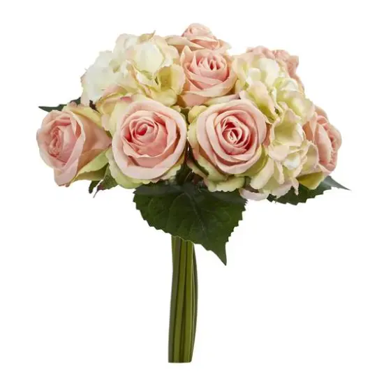 12" Rose and Hydrangea Bouquet Artificial Flower (Set of 6) {1}