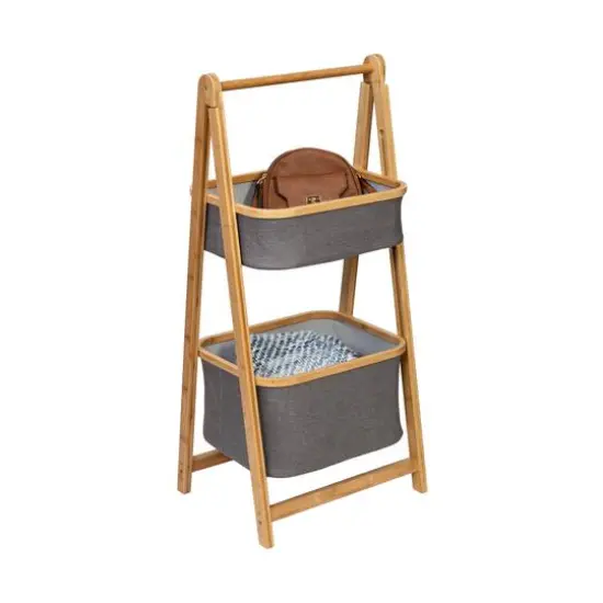 Honey Can Do Bamboo & Canvas 2-Tier Collapsible Shelves {7}
