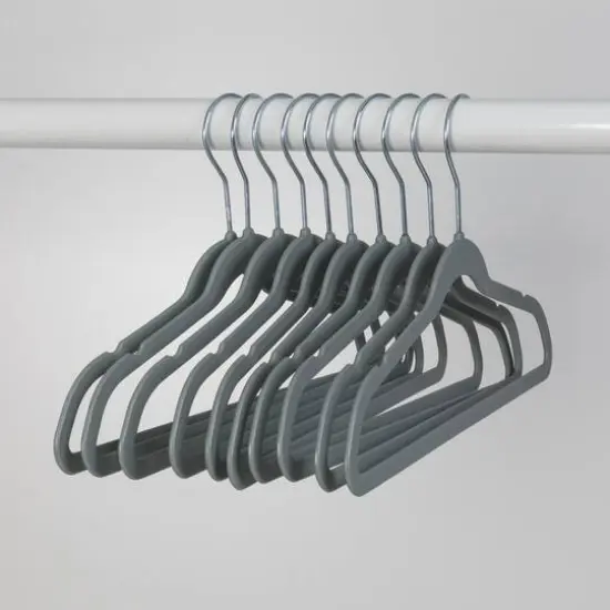 Honey Can Do Gray Slim Profile Rubber Kids Hangers, 10ct. {7}