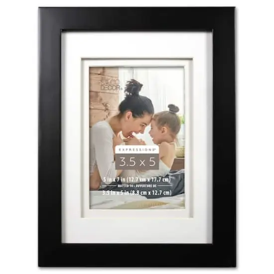 Expressions&trade; 3.5" x 5" Black Frame with Double Mat by Studio D&eacute;cor&reg; {1}