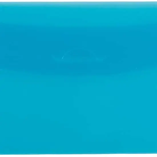 JAM Paper 4.25" x 9.75" Flap and Tuck #10 Plastic Envelopes, 24ct. Blue {4}