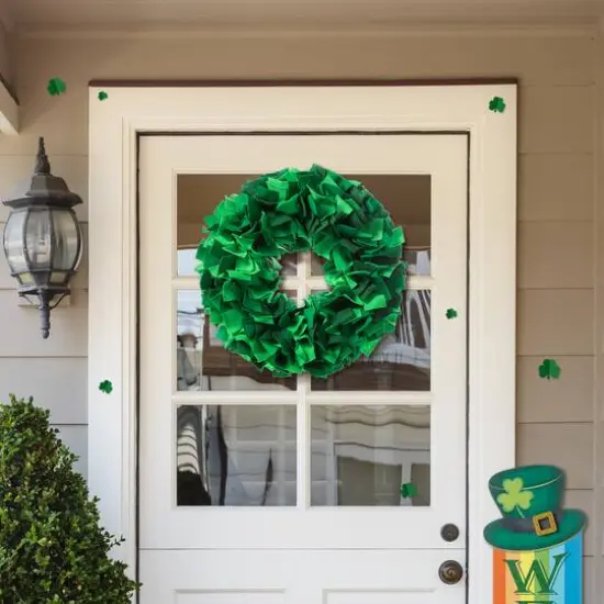 Glitzhome&reg; 19.5" St. Patrick's Day Felt Wreath {3}