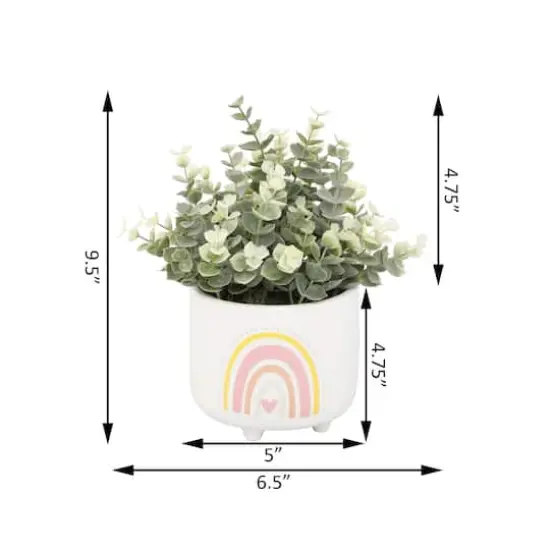 Flora Bunda&reg; Eucalyptus In 4.75" Double Rainbow Footed Pot {3}