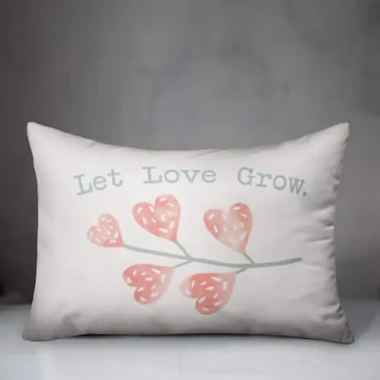 Let Love Grow Heart Branch Throw Pillow {3}
