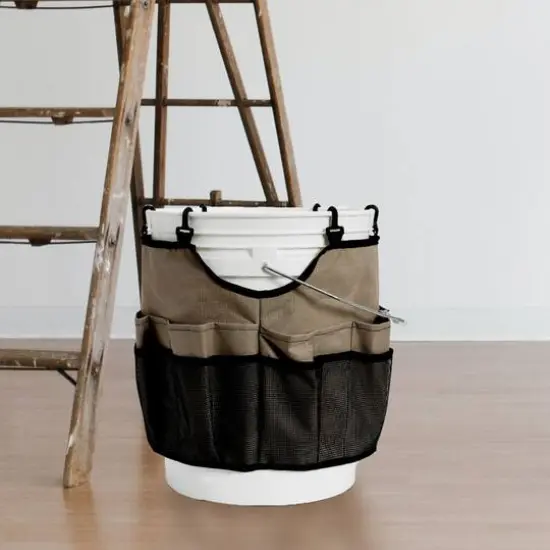 Household Essentials 19" Bucket Caddy with Trim Brown {4}