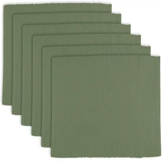 DII&reg; Ribbed Cotton Placemats, 6ct. Sage {1}