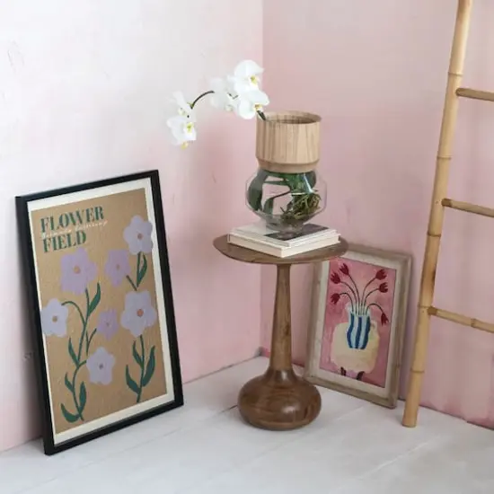 Hello Honey&reg; 21" Modern Sculptural Wood End Table {3}