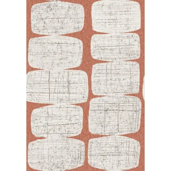 RoomMates Mid-Century Beads Peel & Stick Wallpaper Orange, White {1}