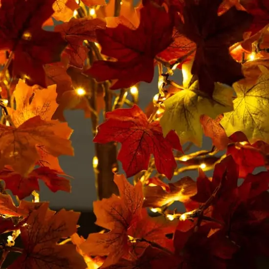5ft. Pre-Lit Shades of Autumn Maple Artificial Fall Tree with 270 Warm White LED Lights {4}