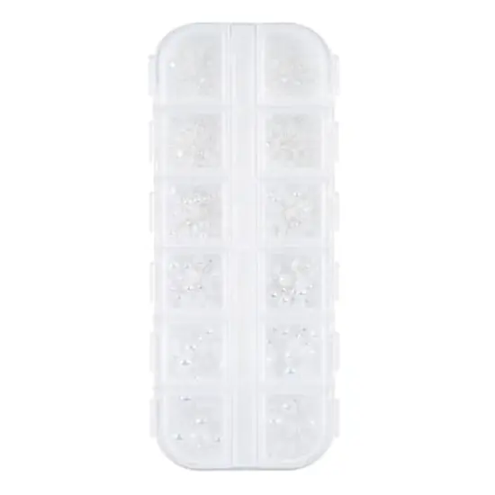 Plastic Round Flatback Pearl Mix by Bead Landing&trade; White AB {4}