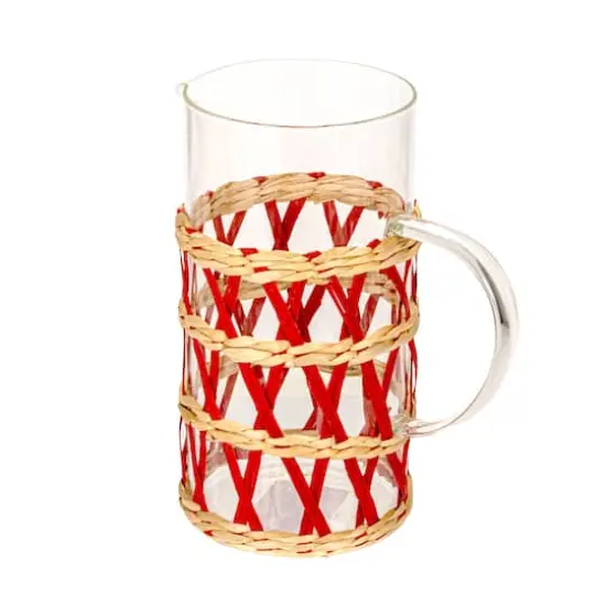 Hello Honey&reg; Glass Pitcher with Natural Woven Sleeve {1}