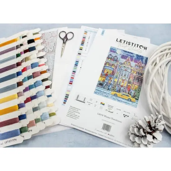 LetiStitch Winter Townhouse Counted Cross Stitch Kit {4}