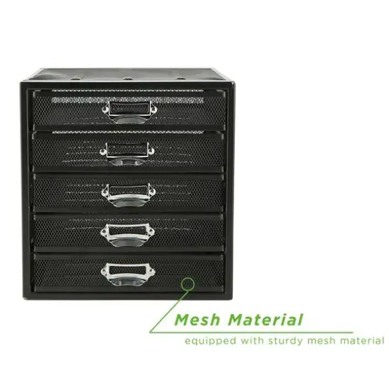 Mind Reader Black 5 Drawer Heavy Duty Cabinet {6}
