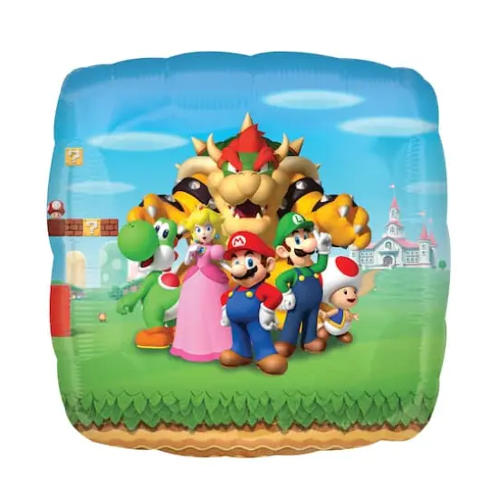28" Square Mario Bros Foil Balloon {1}
