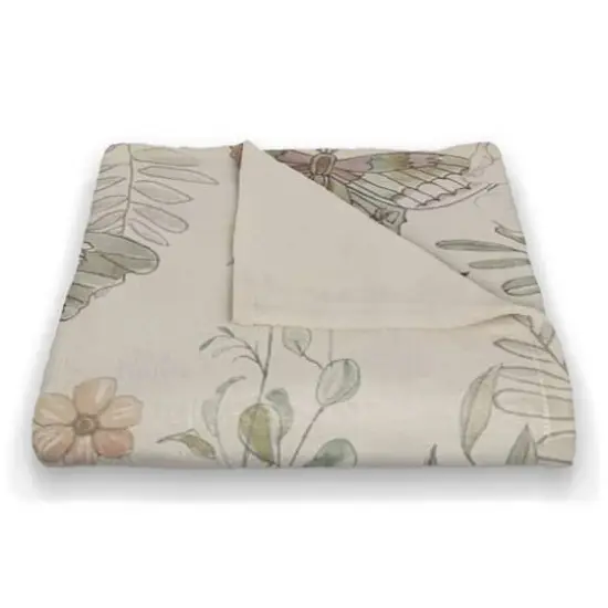 Butterflies Coral Fleece Blanket White {3}
