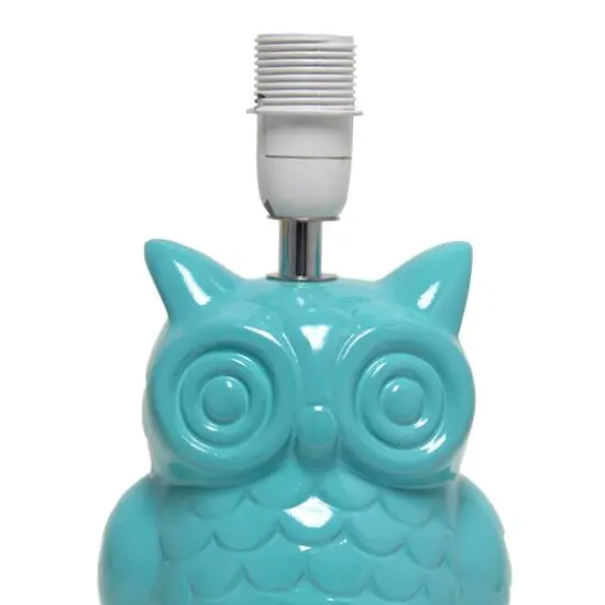 Simple Designs 13" Ceramic Owl Table Lamp Blue {8}