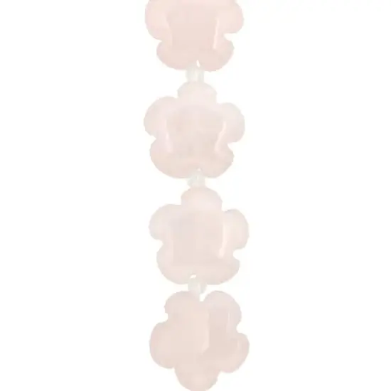 15.5mm Rose Quartz Flower Beads by Bead Landing&trade; {1}