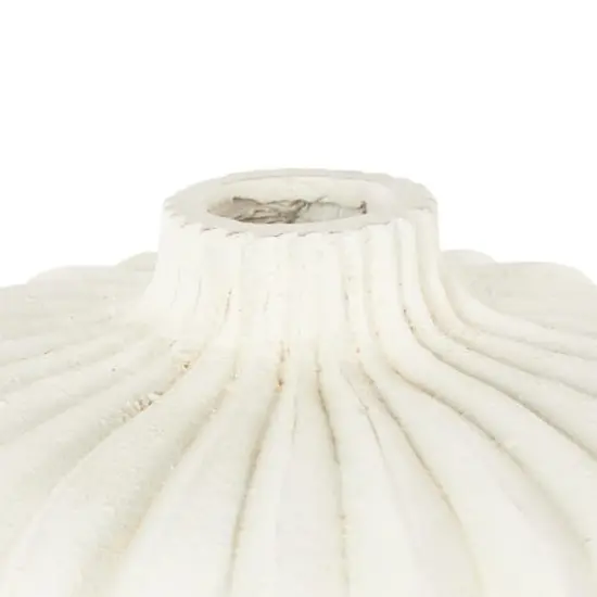 14" White Magnesium Oxide Short Wide Decorative Vase {4}