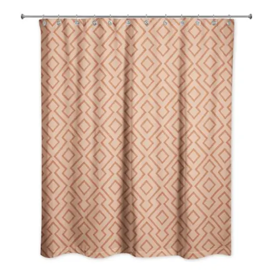 Terracotta Diamond 71" x 74" Shower Curtain {1}