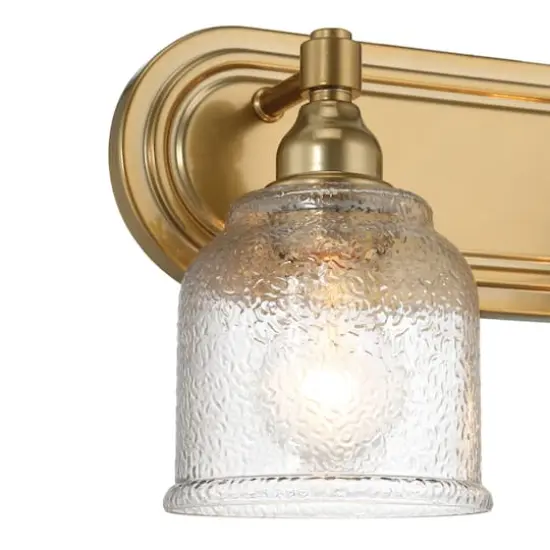 Hello Honey&reg; Clara Brushed Gold Vintage Metal & Distressed Antique Glass 3-Light Vanity Light {6}