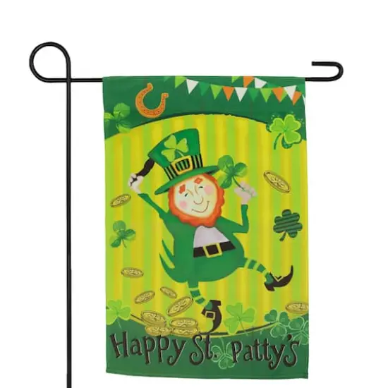18" Dancing Leprechaun Happy St. Patty's Garden Flag {4}