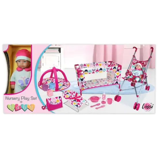Lissi Dolls 11" Baby Doll Complete Nursey Play Set {3}