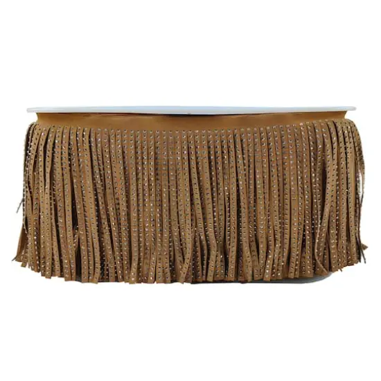 5.5" Faux Leather Rhinestone Fringe Trim by Celebrate It&reg; Brown {4}