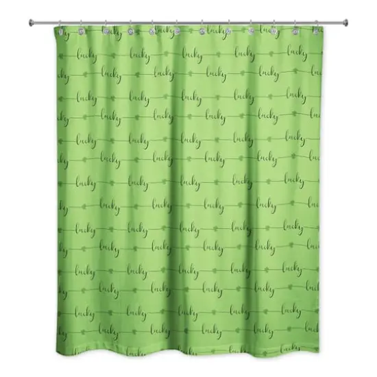 Lucky Script 71" x 74" Shower Curtain {1}