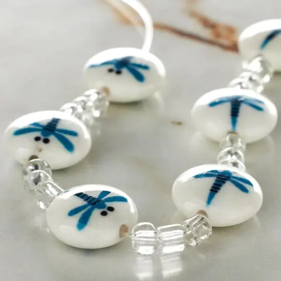 Small Dragonfly Lentil Glass Beads, 12mm by Bead Landing&trade; {3}