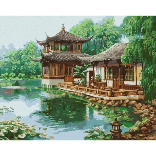 Chinese House Painting by Numbers Kit {1}