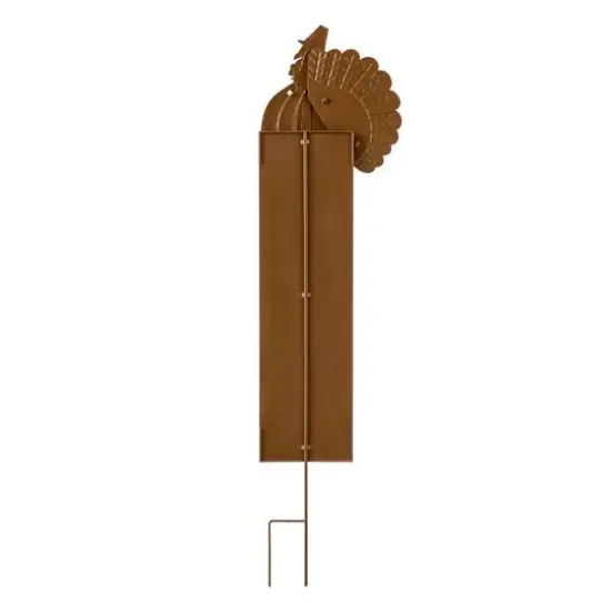 Glitzhome&reg; 36" Thanksgiving Metal Turkey "Give Thanks" Yard Stake {8}