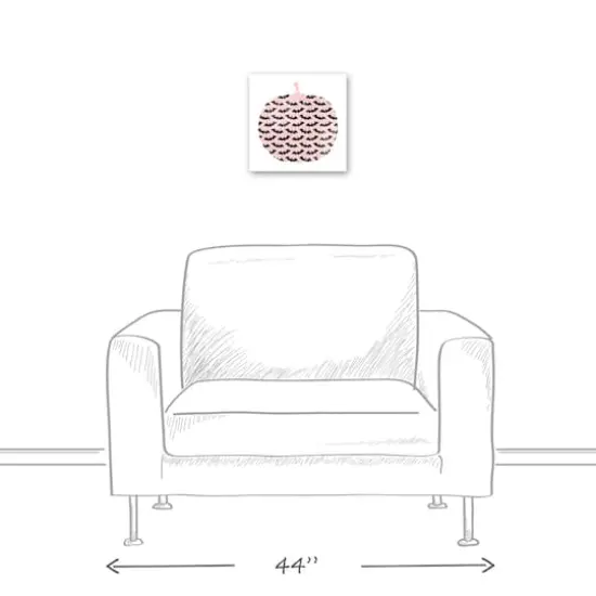 Pink & Black Bat Pumpkin Canvas Wall Art {5}