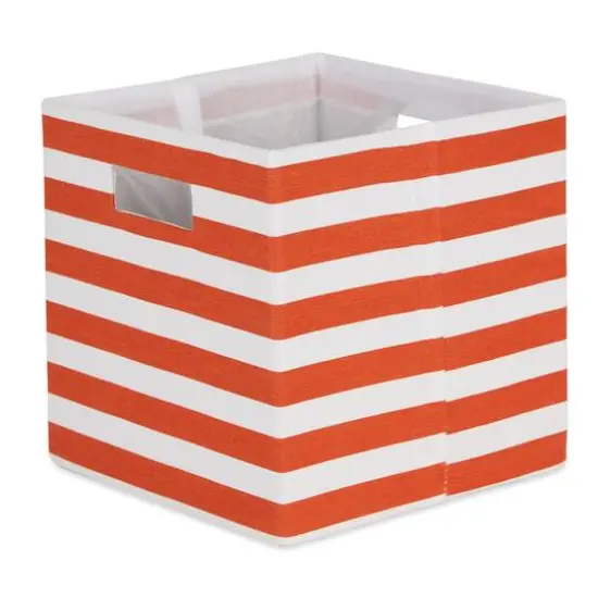 DII&reg; 11" Polyester Stripes Storage Cube Spice {1}