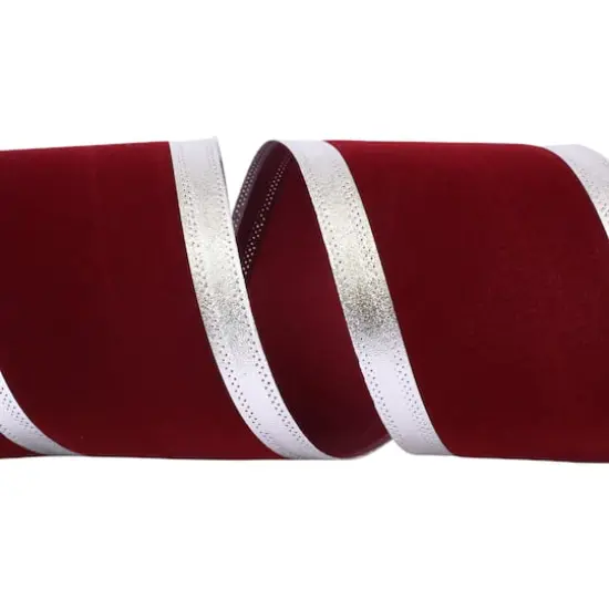 JAM Paper 4" x 10yd. Burgundy Wired Velvet Ribbon {1}