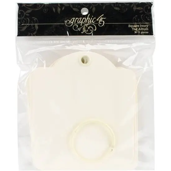 Graphic 45 Staples Square Ivory Tag Album, 4.5" x 5" {1}