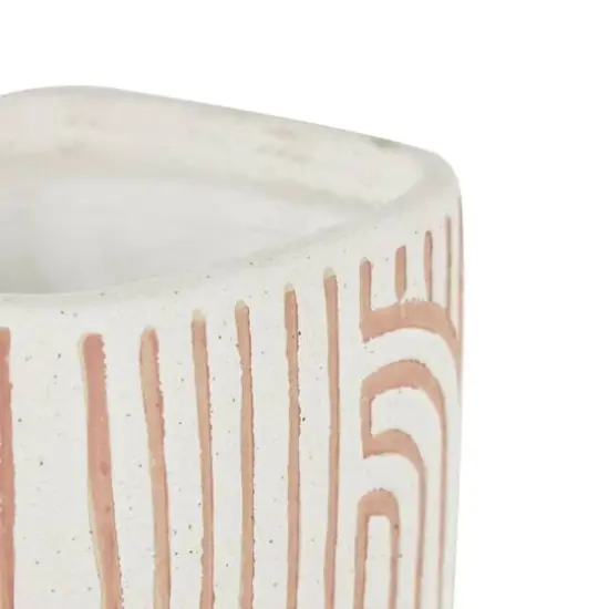 Pink Geometric Linear Arch Pattern Planter Set {6}